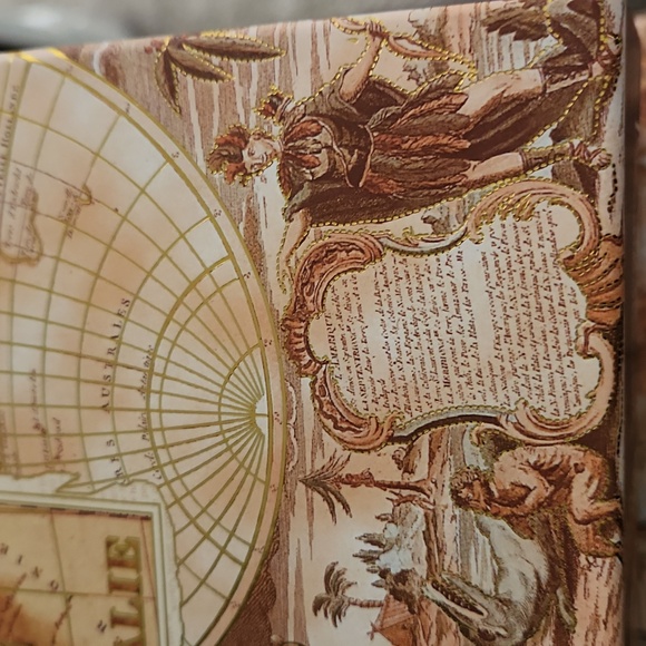 Set 2 Nesting Stackable Decorative Storage Box  Old World Map Design New - Picture 12 of 13